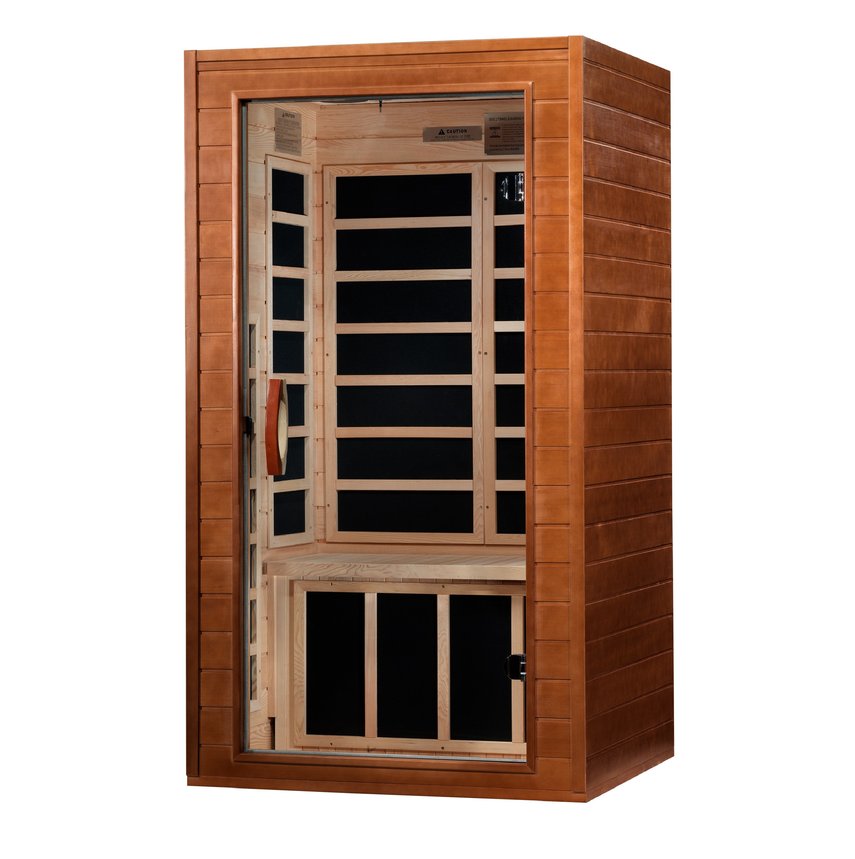 Dynamic Avila Sauna - Angle View with Tempered Glass Door
