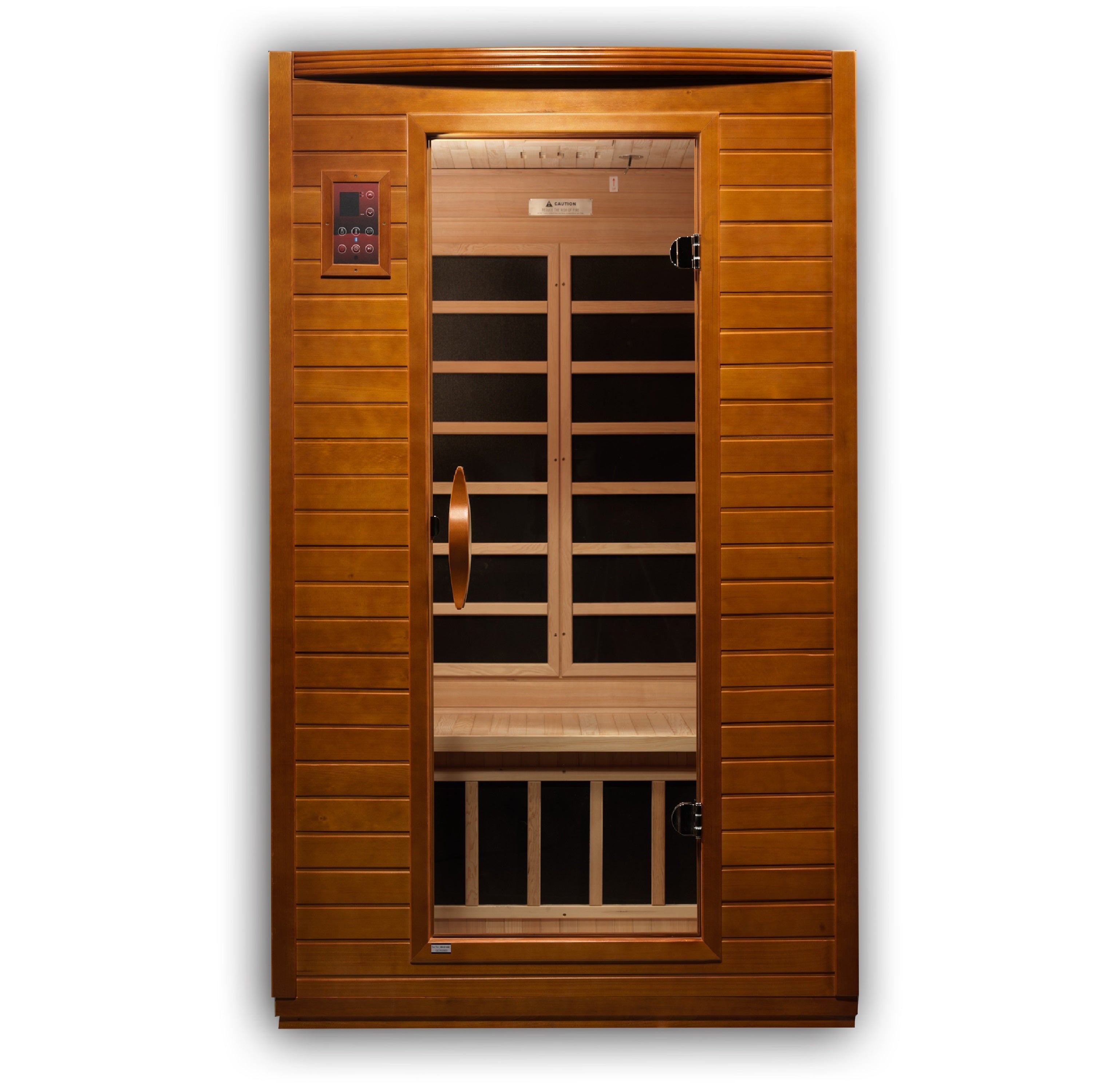 Dynamic Versailles Sauna - Interior View with Hemlock Wood Bench
