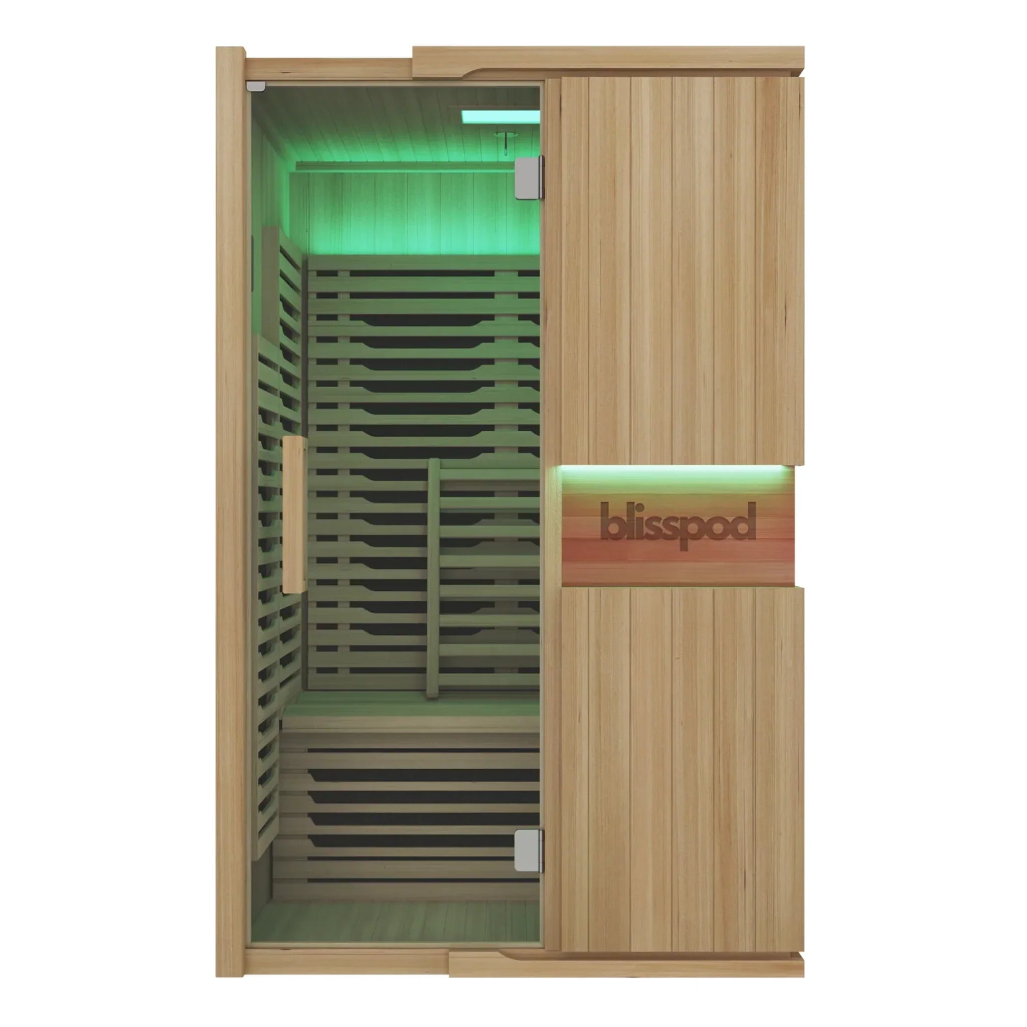 Blisspod | Milano | Full Spectrum Sauna Canadian Hemlock Ultra Low EMF | 6 Far Infrared & Red Glass Heater & Chromotherapy | 2 Person