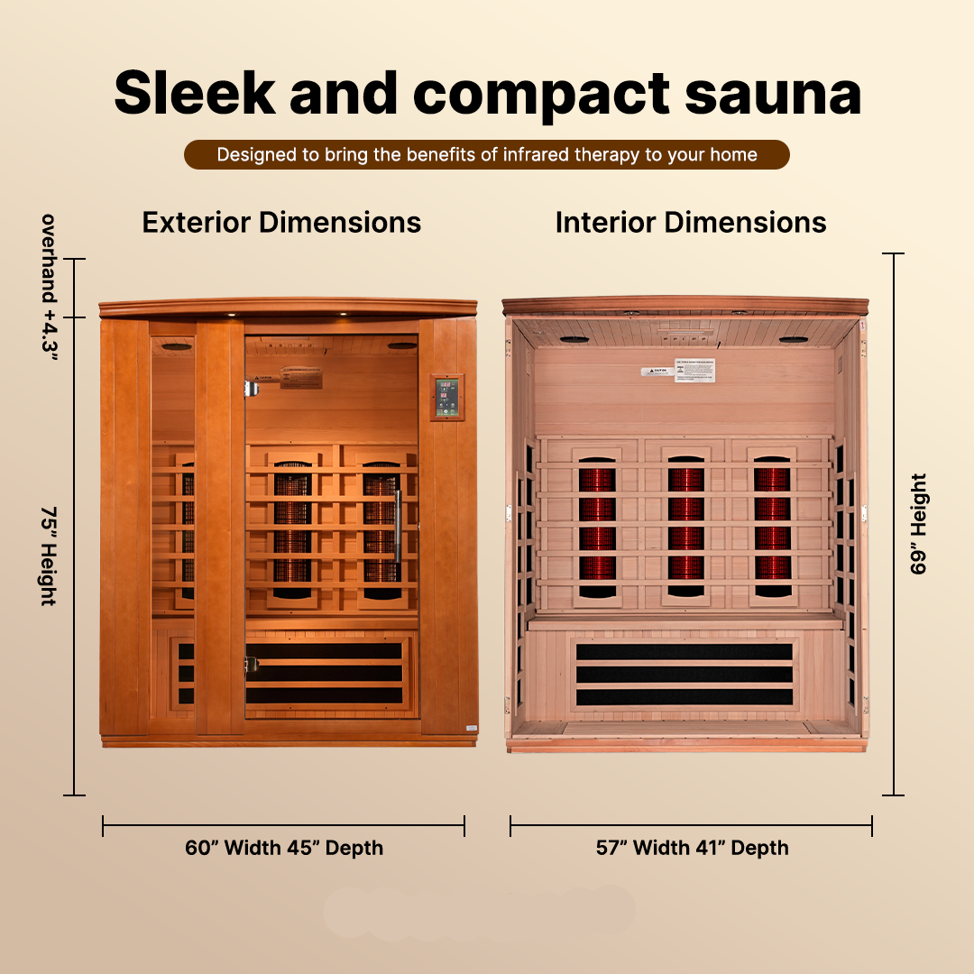 Dynamic Lugano DYN-6336-02 3-Person Infrared Sauna - Rear Angle View