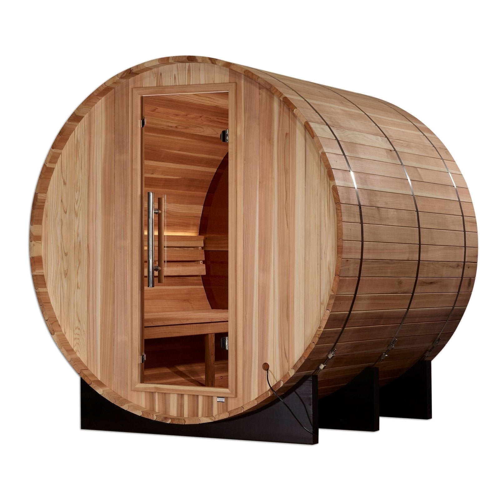 Golden Designs Zurich GDI-B024-01 4-Person Barrel Sauna - Rear Bronze Privacy View