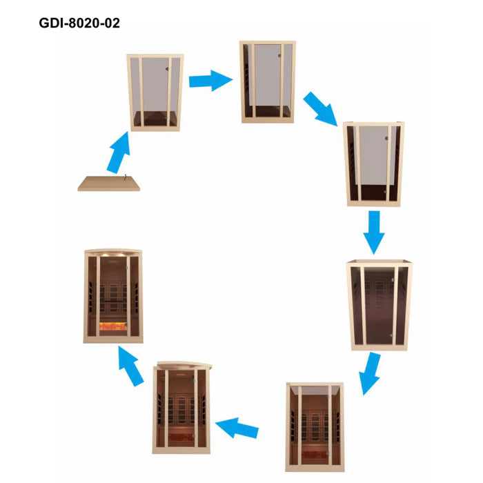 Golden Designs 2-Person 2025 Reserve Edition Full Spectrum Sauna with Himalayan Salt Bar | GDI-8020-03