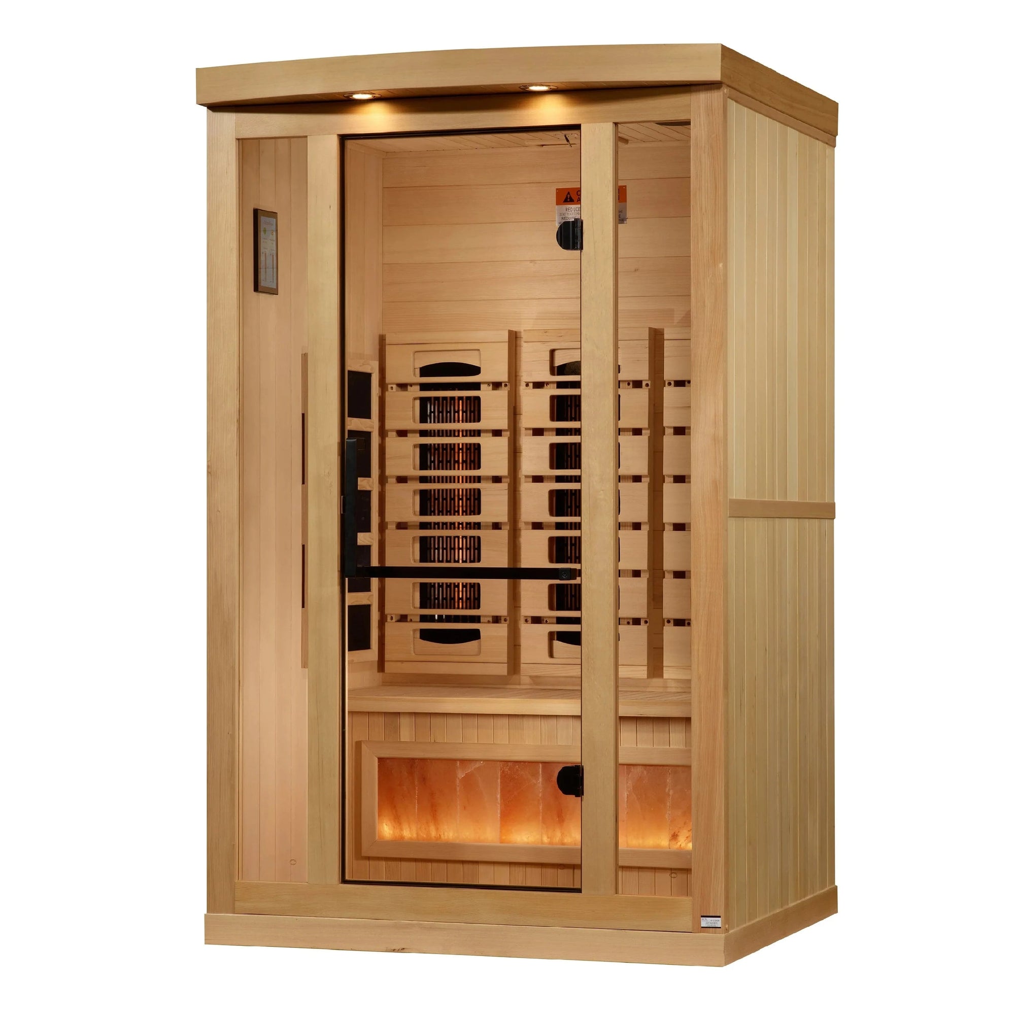 Golden Designs 2-Person 2025 Reserve Edition GDI-8020-03 Full Spectrum Sauna with Himalayan Salt Bar - Angle View
