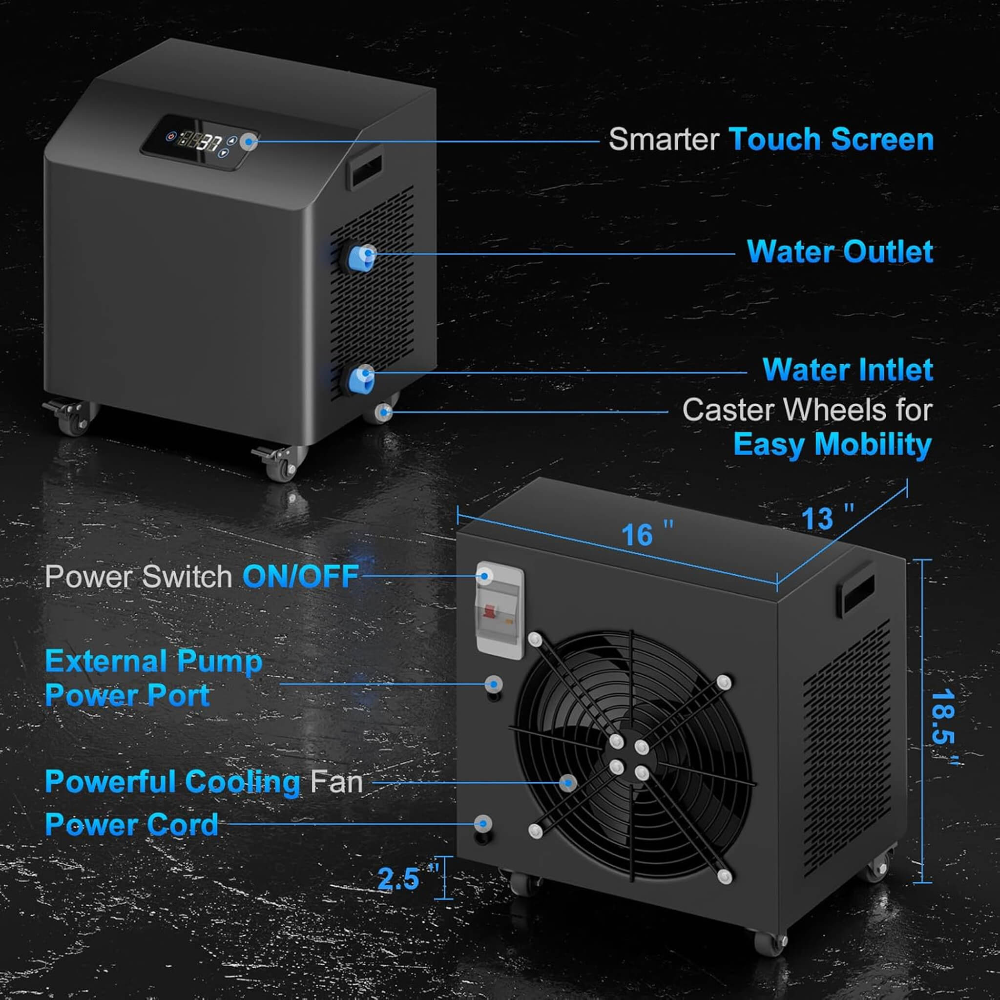 FCP Premium XL 120 Gal Cold Plunge Tub Kit With 1HP Chiller, Filter, And Pump (SAK92632)