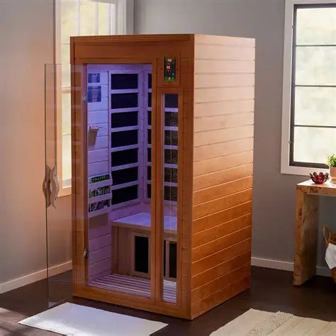 Dynamic Ultra Compact 1-person Ultra Low EMF FAR Indoor Infrared Sauna + Red Light Therapy | DYN-1101-01 Elite