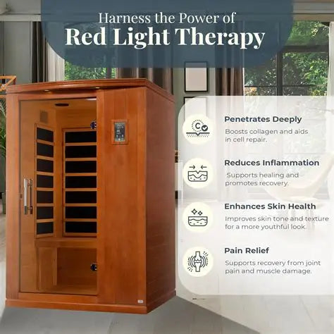 Dynamic Ultra Compact 1-person Ultra Low EMF FAR Indoor Infrared Sauna + Red Light Therapy | DYN-1101-01 Elite