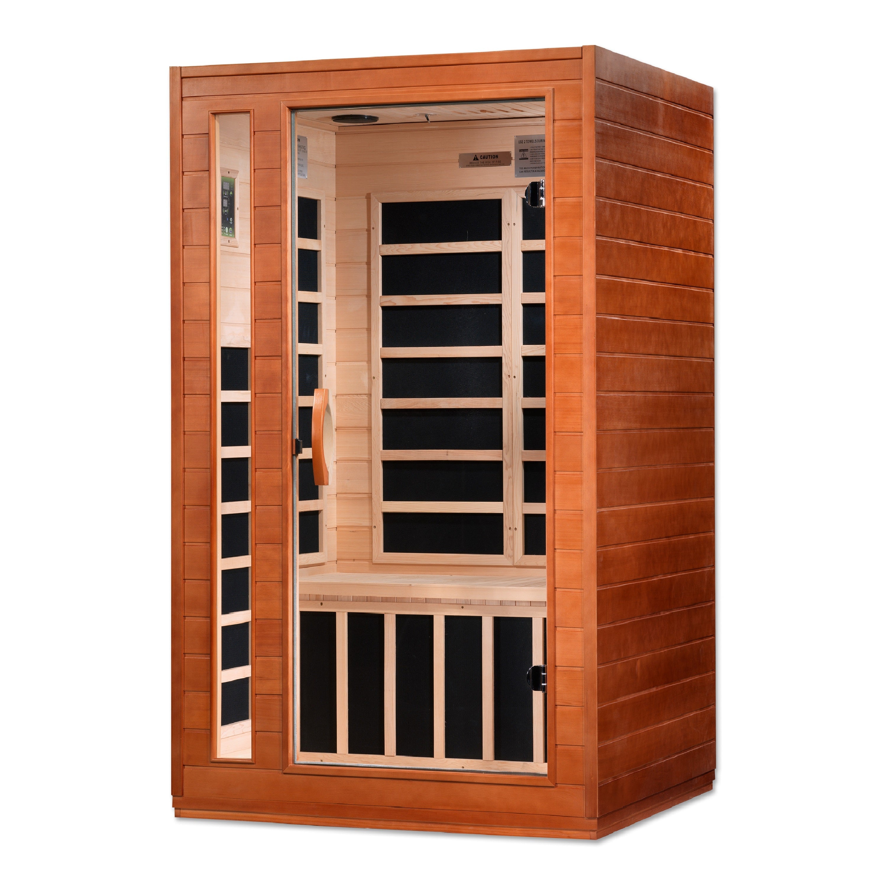 Dynamic Cardoba Sauna - Angle View with Tempered Glass Door
