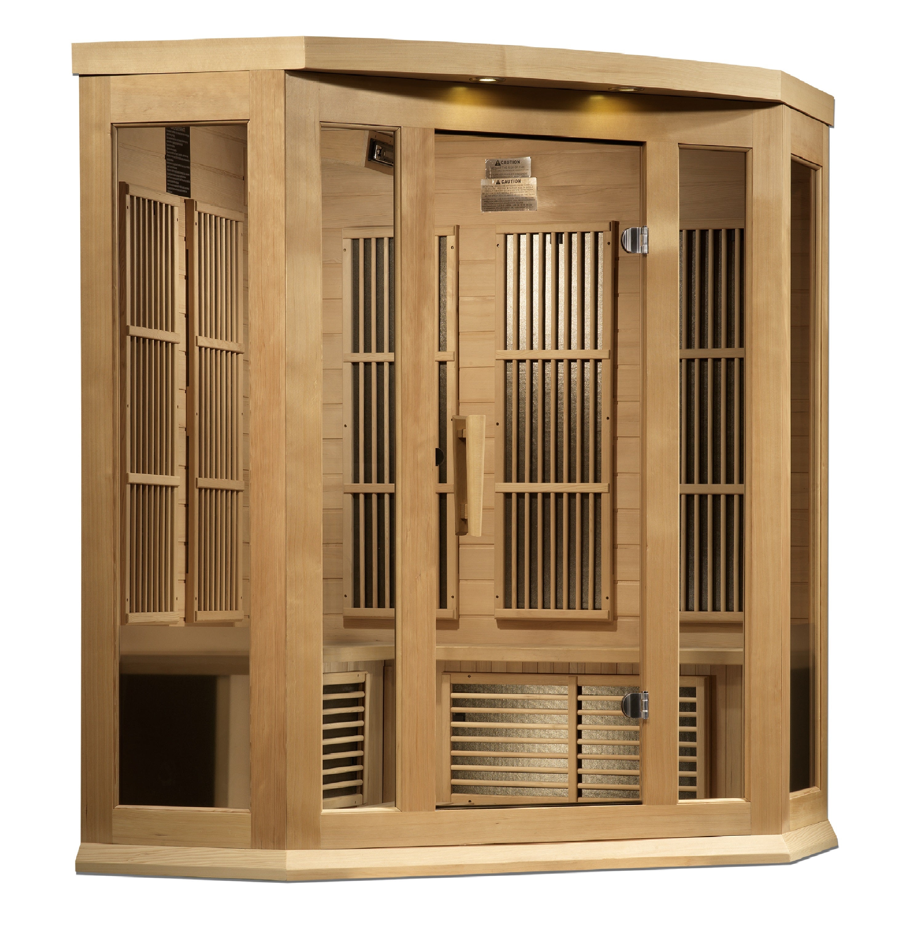 Maxxus 3 Person Corner Low EMF FAR Infrared Sauna - Front View