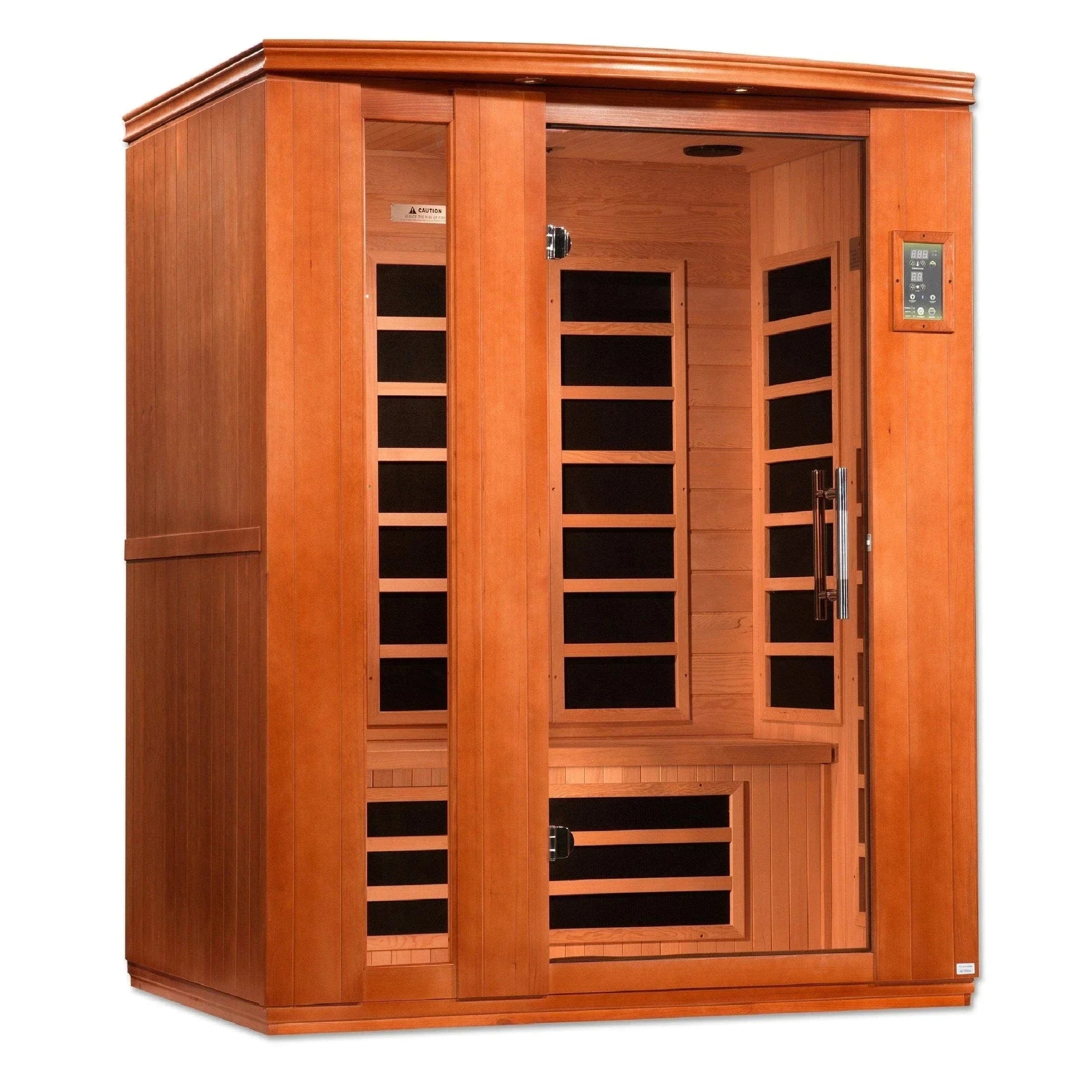 Dynamic Lugano DYN-6336-02 3-Person Ultra Low EMF FAR Infrared Sauna - Front View