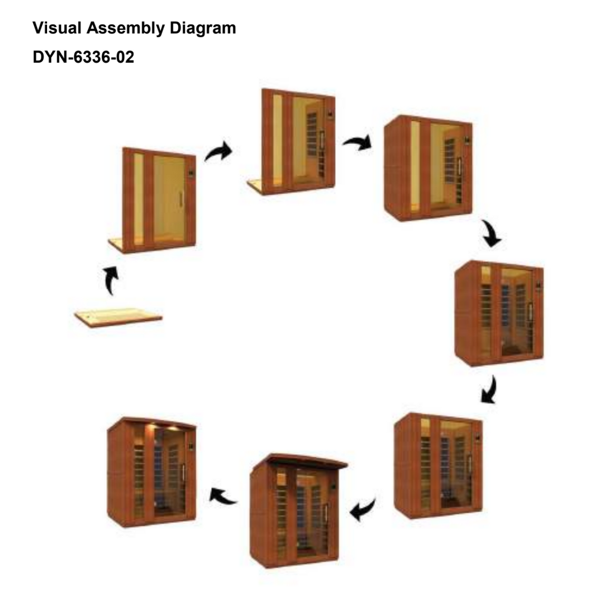 Dynamic Lugano DYN-6336-02 Infrared Sauna - Specifications Diagram