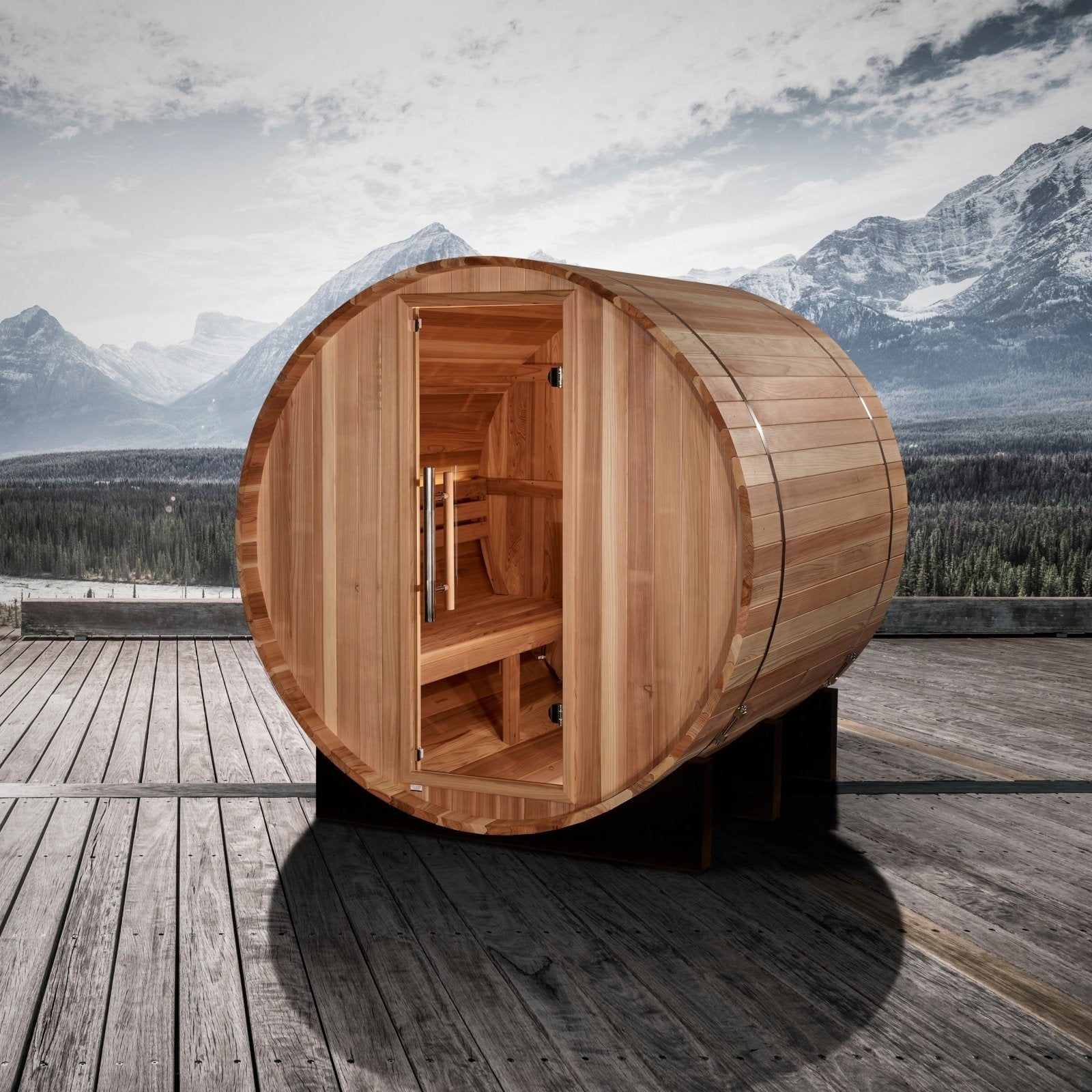 Golden Designs St. Moritz GDI-B002-01 2-Person Barrel Sauna - Interior View
