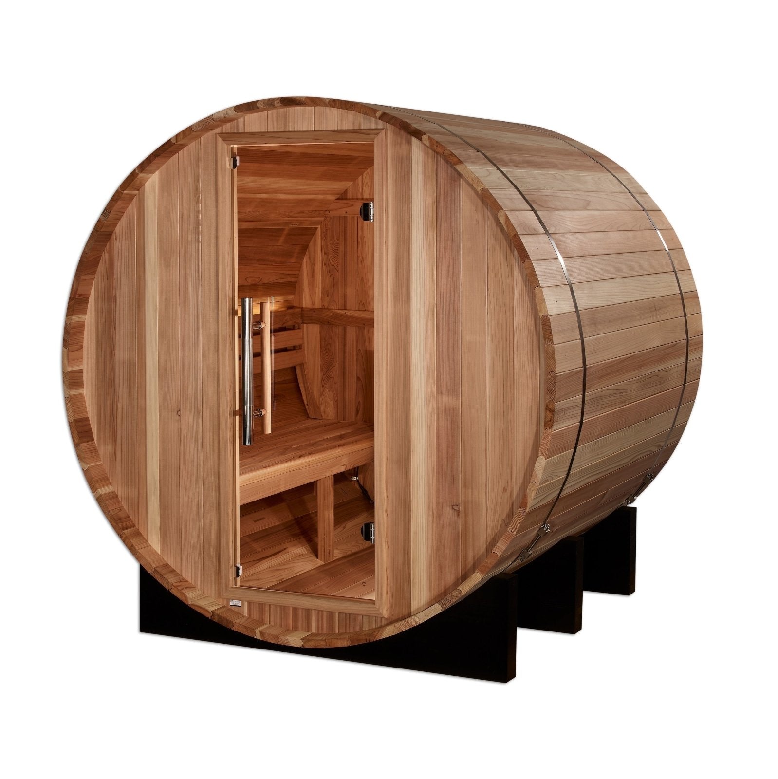 Golden Designs St. Moritz GDI-B002-01 2-Person Barrel Sauna - Rear View
