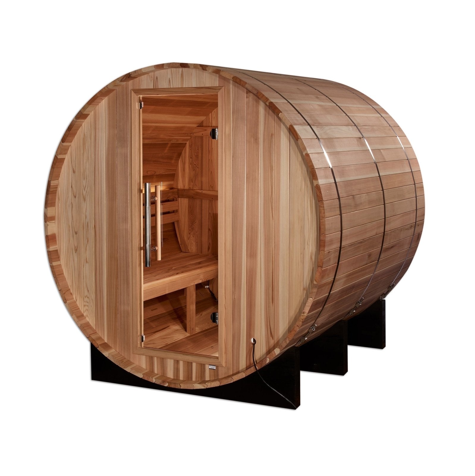 Golden Designs Arosa GDI-B004-01 4-Person Barrel Sauna - Interior View