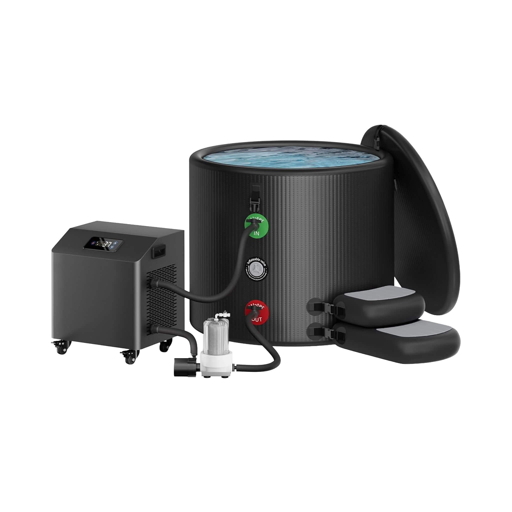 FCP Premium XL 120 Gal Cold Plunge Tub Kit With 1HP Chiller, Filter, And Pump (SAK92632)